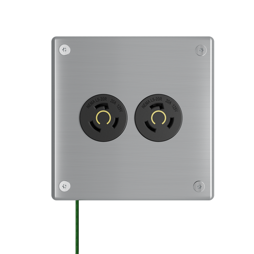 Pass and Seymour Mighty Mac WSP Series Security Wall Plate Round Receptacle Opening 2-Gang 14-Gauge Stainless Steel Brushed Stainless Steel Torx T-20 Head Fasteners (WSP62N911PS)