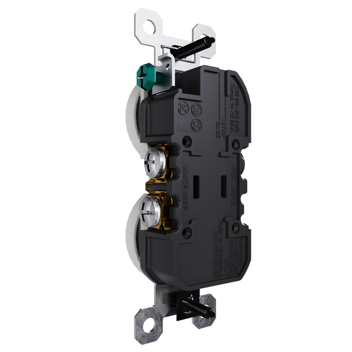 Pass and Seymour Trademaster 15A 125V Duplex Receptacle Tamper-Resistant External Pressure Plated Weather-Resistant Gray (3232TREXWRGRY)