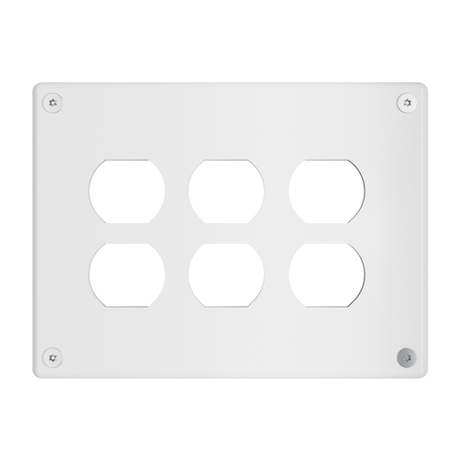 Pass and Seymour Mighty Mac WPP Series Security Wall Plate Duplex Opening 3-Gang 10-Gauge Steel White Allen Head Fasteners (WPPA3D2PS)