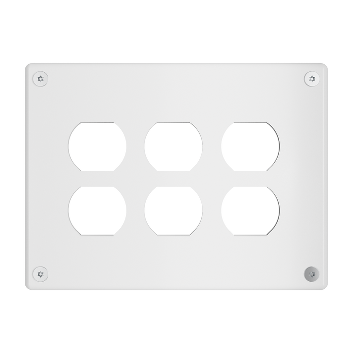 Pass and Seymour Mighty Mac WSP Series Security Wall Plate Duplex Opening 3-Gang 10-Gauge Steel White Allen Head Fasteners (WSPA3D2PS)