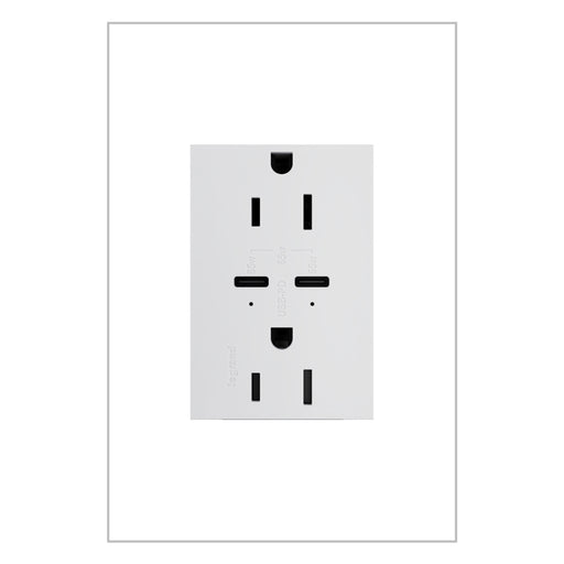 Pass and Seymour Adorne 65W USB Outlet Plus-Size Type C 15A Tamper-Resistant White (ARTRUSB15PD65W4)