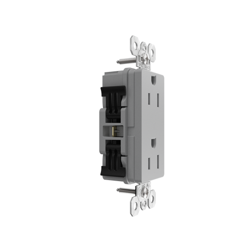 Pass and Seymour Powerhold Decorator Receptacle 15A/125V Gray (TR26242DVSGRY)