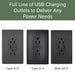 Pass and Seymour Radiant 65W Power Delivery USB Outlet Tamper-Resistant Duplex 15A Black (R26USBPD65BK)
