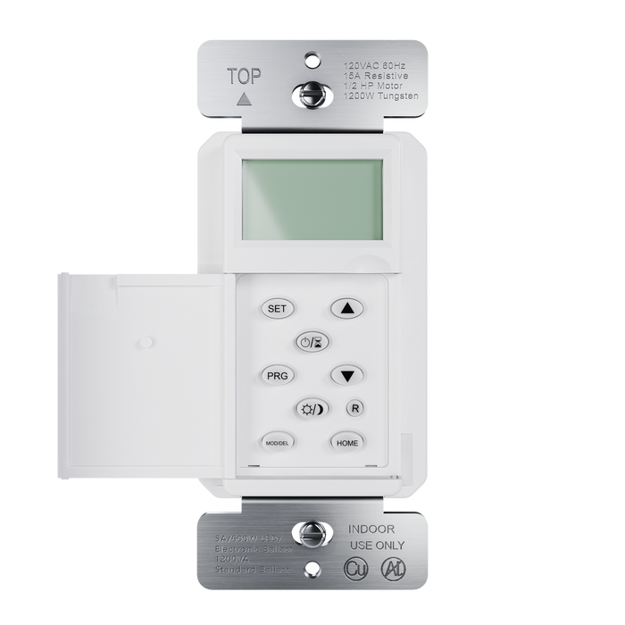 Pass and Seymour Programmable 24-Hour Astronomic Timer Switch 120V 600W 1/2 HP White (RTPA24W)