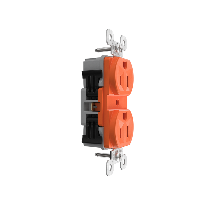 Pass and Seymour Powerhold Duplex Receptacle 15A/125V Orange (TR15DVSOR)