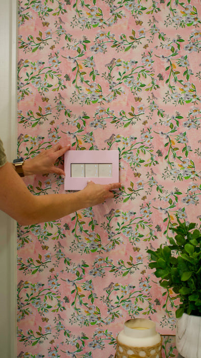 Pass and Seymour Adorne Screwless Wall Plate Painted Plastic 3-Gang Rosa (AWP3GRA)