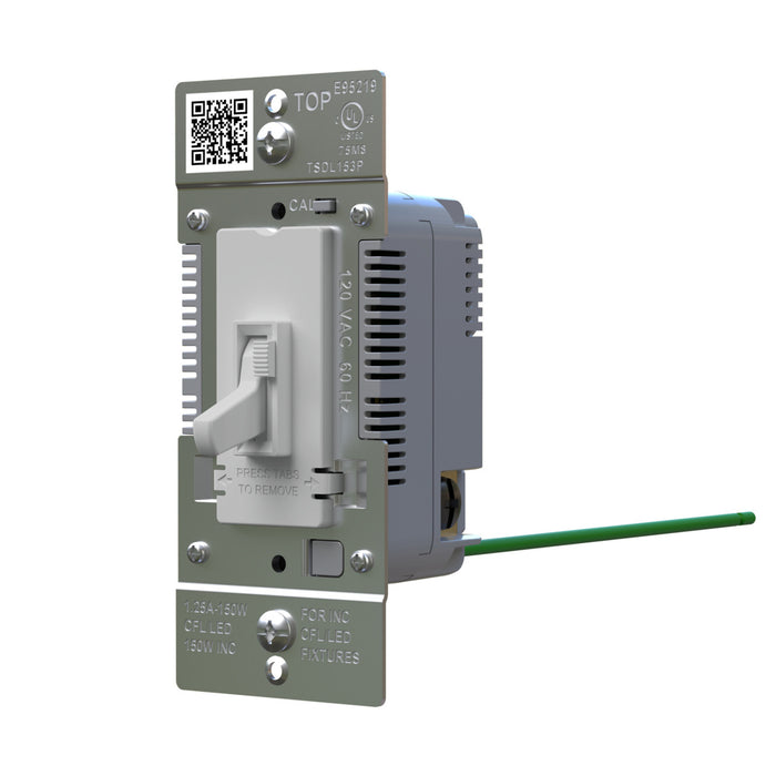 Pass and Seymour Trademaster Toggle Slide LED Dimmer 150W Single Pole 3-Way Gray (TSDL153PGRY)