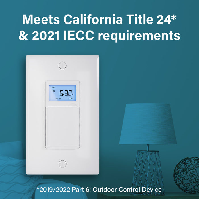 Pass and Seymour Programmable 24-Hour Astronomic Timer Switch 120V 600W 1/2 HP White (RTPA24W)