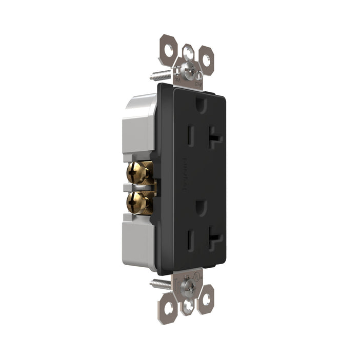 Pass and Seymour Radiant Tamper-Resistant Decorator Receptacle 20A 125V Self-Grounding Black (885TR20SBK)
