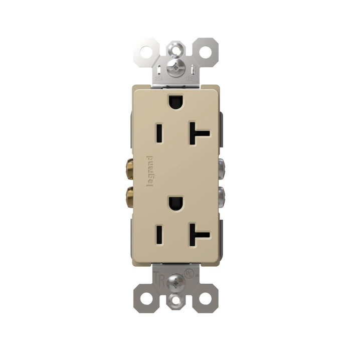 Pass and Seymour Radiant Tamper-Resistant Decorator Receptacle 20A 125V Self-Grounding Ivory (885TR20SI)