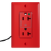 Pass and Seymour Plugtail Tamper-Resistant Decorator Half Controlled 20A 125V Hospital-Grade Receptacle Red (PTTR26362HGCHRED)
