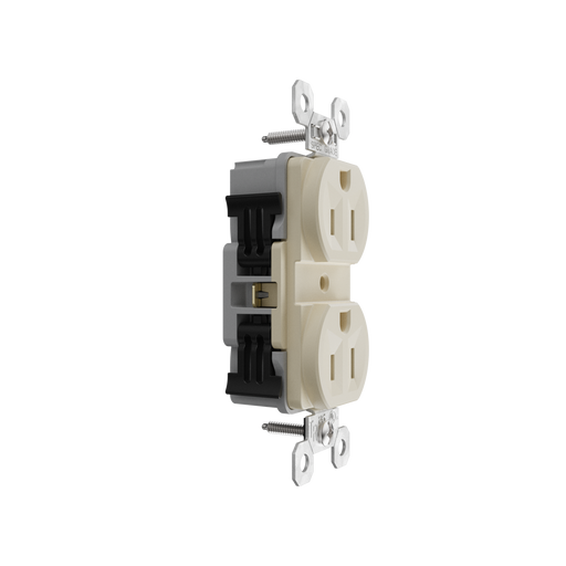 Pass and Seymour Powerhold Duplex Receptacle 15A/125V Ivory (TR15DVSI)