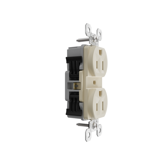 Pass and Seymour Powerhold Duplex Receptacle 15A/125V Ivory (TR15DVSI)