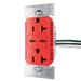 Pass and Seymour 65W Power Delivery USB Outlet Type C Tamper-Resistant Duplex 20A Red (TR20USBPD65RED)