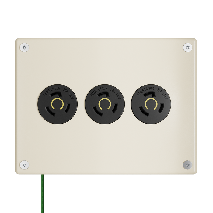 Pass and Seymour Mighty Mac WSP Series Security Wall Plate Round Receptacle Opening 3-Gang 14-Gauge Stainless Steel Ivory Torx T-20 Head Fasteners (WSP33N911IVYPS)