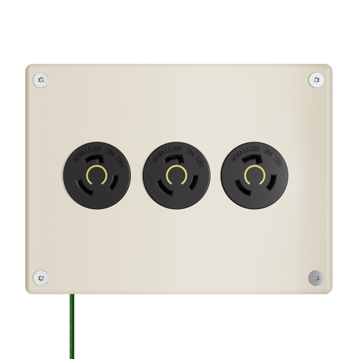Pass and Seymour Mighty Mac WSP Series Security Wall Plate Round Receptacle Opening 3-Gang 10-Gauge Steel Ivory Torx T-20 Head Fasteners (WSPA3N911IVYPS)