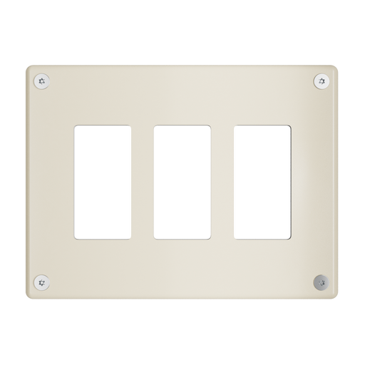 Pass and Seymour Mighty Mac WSP Series Security Wall Plate Decorator Opening 3-Gang 14-Gauge Steel Ivory Torx T-20 Head Fasteners (WSP03G1IVYPS)