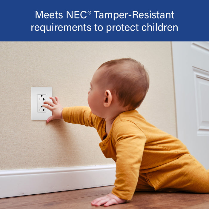 Pass and Seymour Radiant Tamper-Resistant Decorator Receptacle 20A 125V Self-Grounding Black (885TR20SBK)