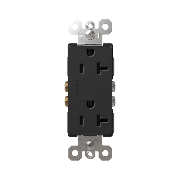Pass and Seymour Radiant Tamper-Resistant Decorator Receptacle 20A 125V Self-Grounding Black (885TR20SBK)