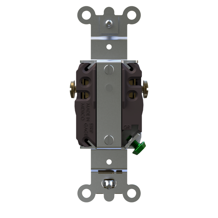 Pass and Seymour Tamper-Resistant Single Receptacle 20A/250V Side/Back Wire Brown (TR5871)