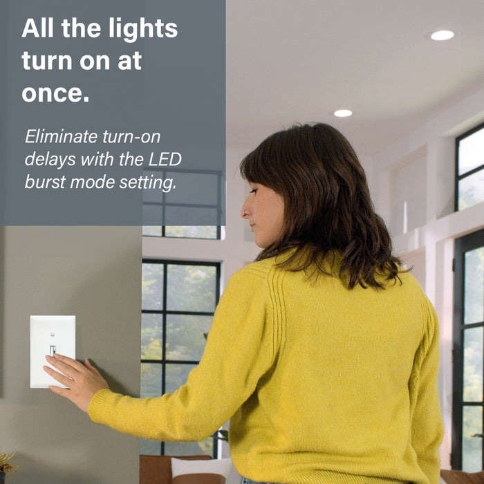 Pass and Seymour Trademaster Toggle Slide LED Dimmer 150W Single Pole 3-Way White 10-Pack (TSDL153PW10PK)