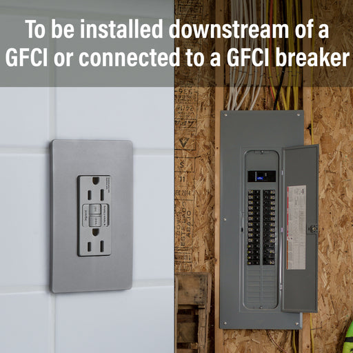 Pass and Seymour Single Kitchen Countertop Power Receptacle Tamper-Resistant 20A 125V Matte Black (CP498TR20BK)