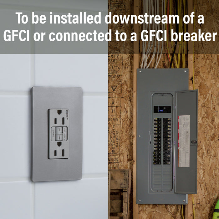 Pass and Seymour Single Kitchen Countertop Power Receptacle Tamper-Resistant 20A 125V Matte Black (CP498TR20BK)