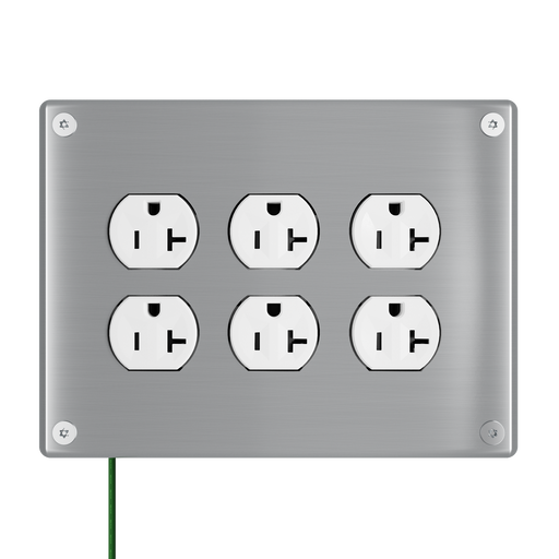 Pass and Seymour Mighty Mac WSP Series Security Wall Plate Duplex Opening 3-Gang 14-Gauge Stainless Steel Brushed Stainless Steel Torx T-20 Head Fasteners (WSP63D1PS)