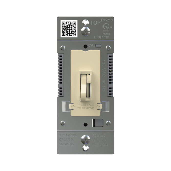 Pass and Seymour Trademaster Toggle Slide LED Dimmer 150W Single Pole 3-Way Ivory (TSDL153PI)