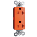 Pass and Seymour Plugtail Decorator Duplex Receptacle Specification Grade 20A 125V Orange (PT26352OR)