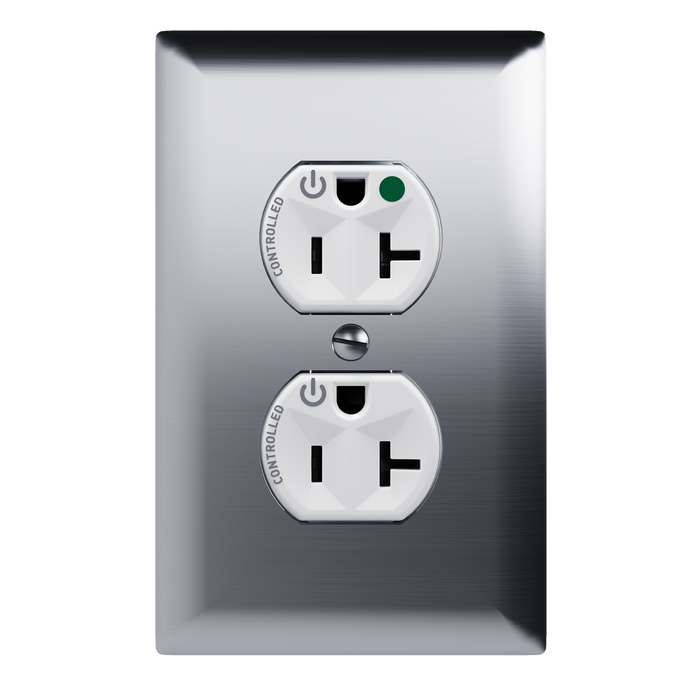 Pass and Seymour Plugtail Tamper-Resistant Dual Controlled Duplex Receptacle 20A 125V Hospital-Grade White (PTTR8300CDW)