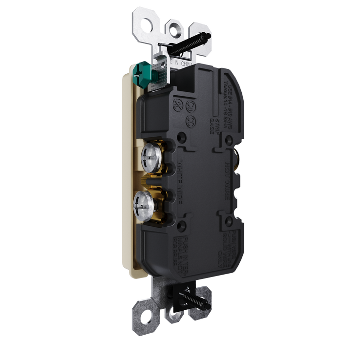Pass and Seymour Radiant 15A 125V External Pressure Plated Outlet Tamper-Resistant Weather-Resistant Ivory (885TREXWRI)