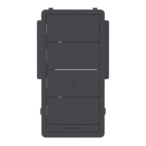 Pass and Seymour Radiant 4-Button Smart Scene Controller Color Change Kit Graphite (WNRCB40CKITG)