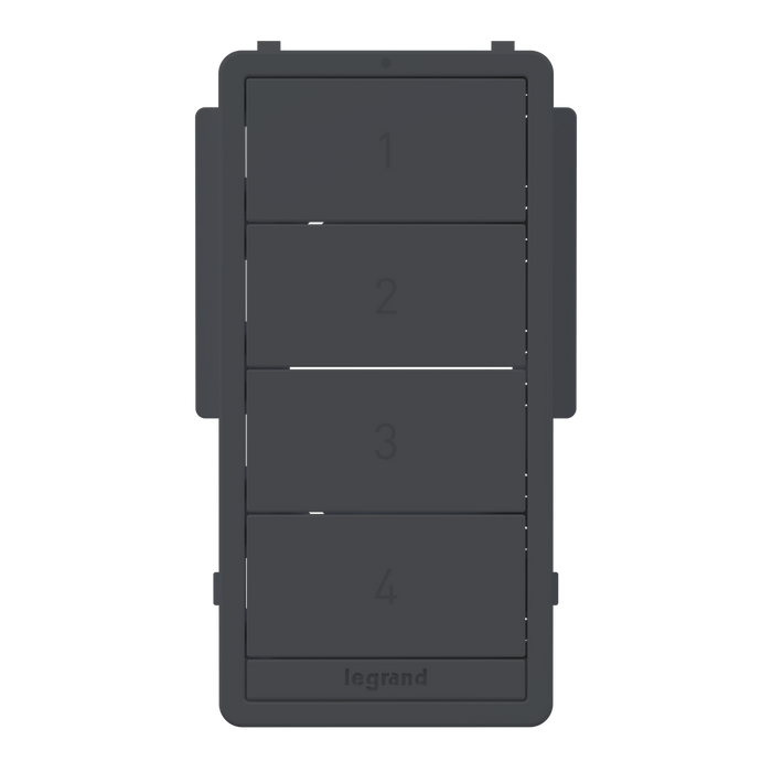 Pass and Seymour Radiant 4-Button Smart Scene Controller Color Change Kit Graphite (WNRCB40CKITG)