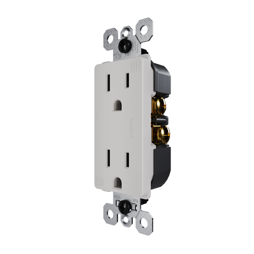 Pass and Seymour Radiant 15A 125V External Pressure Plated Outlet Tamper-Resistant Weather-Resistant Gray (885TREXWRGRY)