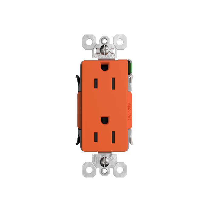 Pass and Seymour Powerhold Decorator Receptacle 15A/125V Orange (TR26242DVSOR)