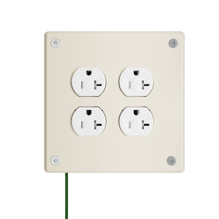 Pass and Seymour Mighty Mac WPP Series Security Wall Plate Duplex Opening 2-Gang 14-Gauge Steel Ivory Allen Head Fasteners (WPP02D2IVYPS)