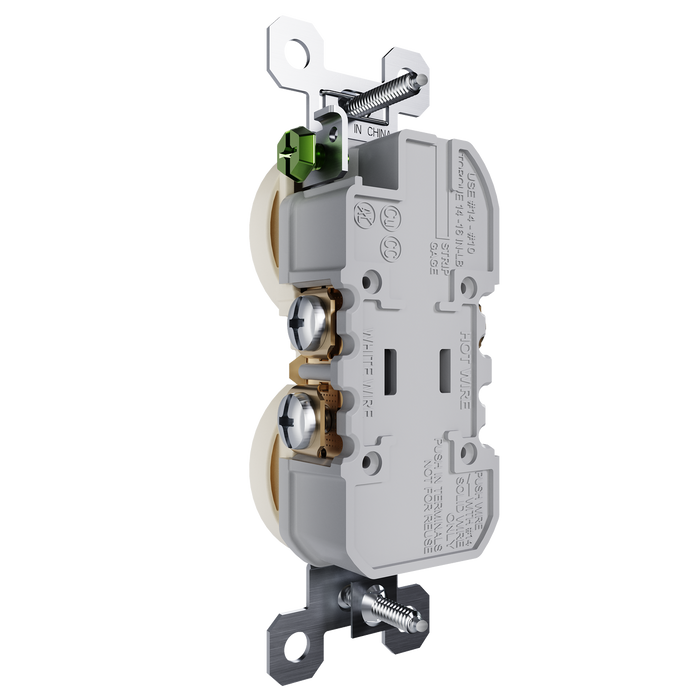Pass and Seymour Receptacle Tamper-Resistant 15A 125V Back Wire CCA Light Almond (3232TREXLA)