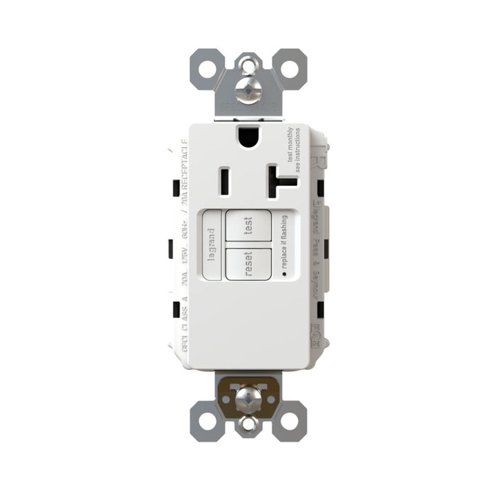 Pass and Seymour Radiant Self-Test Tamper-Resistant Single Appliance GFCI Receptacle 20A 125V White (2097TRSGLAPLW)