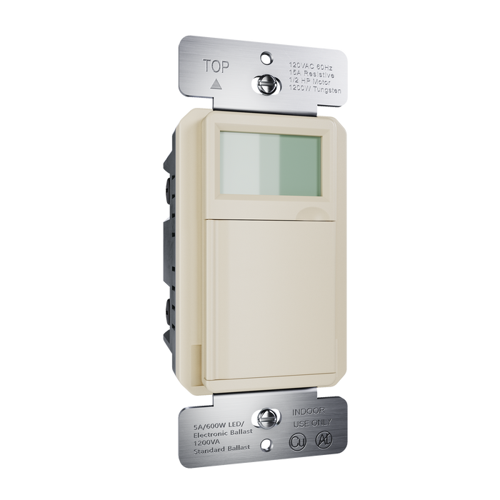 Pass and Seymour Programmable 24-Hour Astronomic Timer Switch 120V 600W 1/2 HP Ivory (RTPA24I)