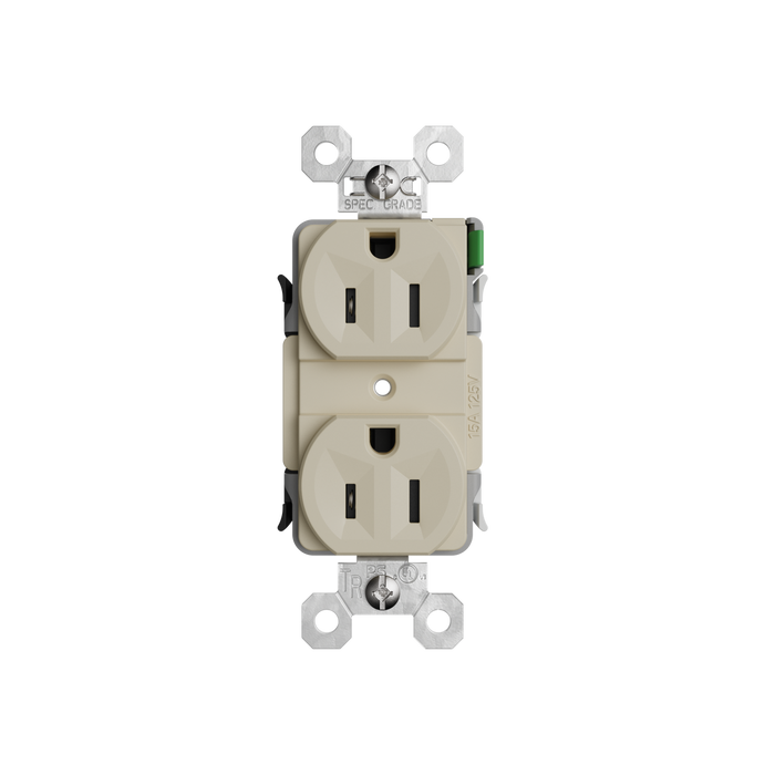 Pass and Seymour Powerhold Duplex Receptacle 15A/125V Ivory (TR15DVSI)