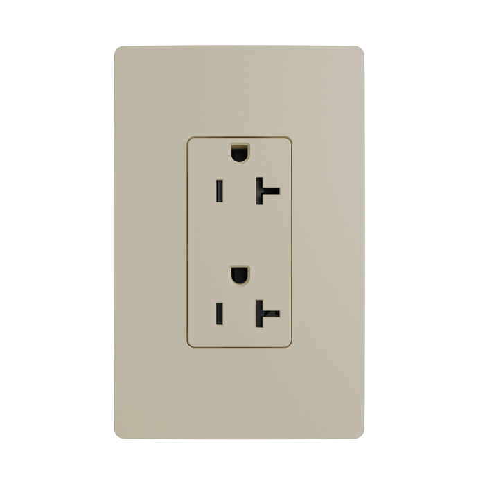 Pass and Seymour Powerhold Decorator Receptacle 20A/125V Ivory (TR26342DVSI)