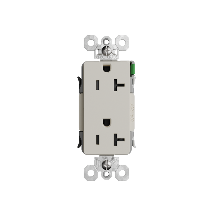 Pass and Seymour Powerhold Decorator Receptacle 20A/125V Light Almond (TR26342DVSLA)