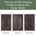 Pass and Seymour 65W Power Delivery USB Outlet Type C Tamper-Resistant Duplex 20A Brown (TR20USBPD65)