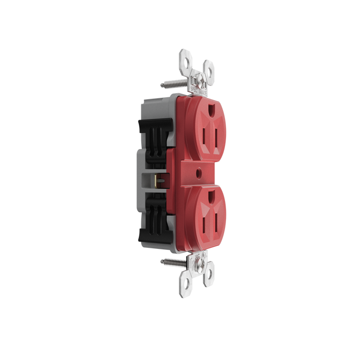 Pass and Seymour Powerhold Duplex Receptacle 15A/125V Red (TR15DVSRED)