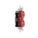 Pass and Seymour Powerhold Duplex Receptacle 15A/125V Red (TR15DVSRED)