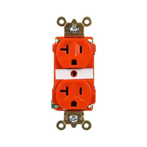 Pass and Seymour Duplex Receptacle Industrial Extra Heavy Duty Specification Grade 20A 125V Back And Side Wire Orange (5362AOR)