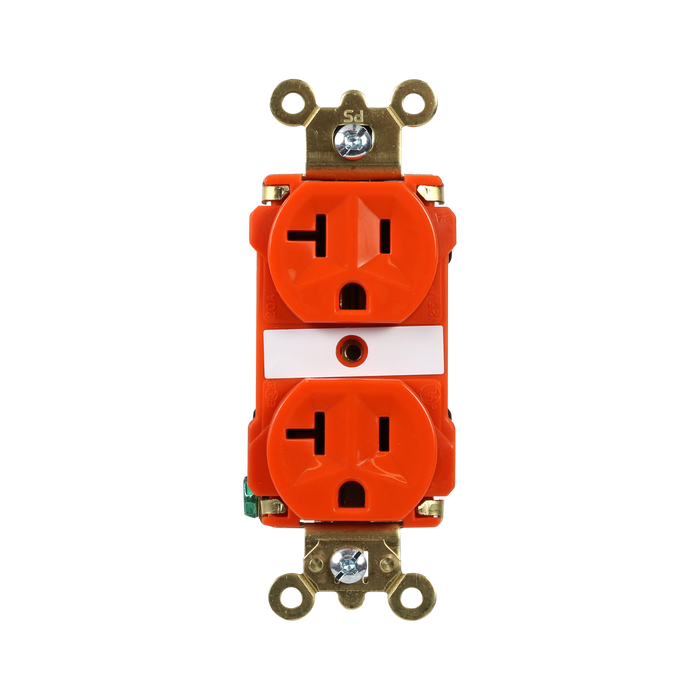 Pass and Seymour Duplex Receptacle Industrial Extra Heavy Duty Specification Grade 20A 125V Back And Side Wire Orange (5362AOR)