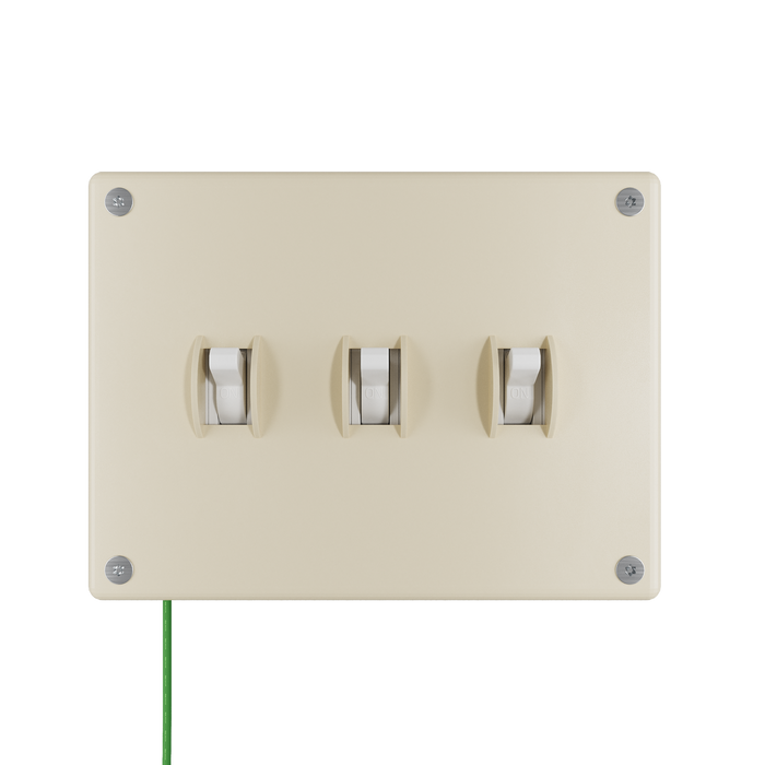 Pass and Seymour Mighty Mac WSP Series Security Wall Plate Switch/Toggle 3-Gang 10-Gauge Steel Ivory Allen Head Fasteners (WSPA3S2IVYPS)