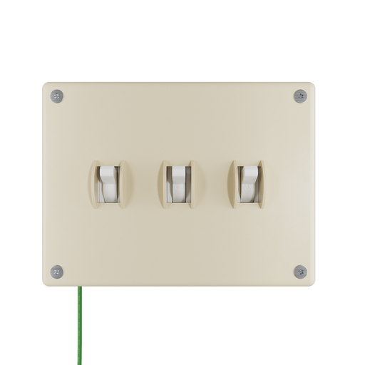 Pass and Seymour Mighty Mac WSP Series Security Wall Plate Switch/Toggle 3-Gang 10-Gauge Steel Ivory Torx T-20 Head Fasteners (WSPA3S1IVYPS)